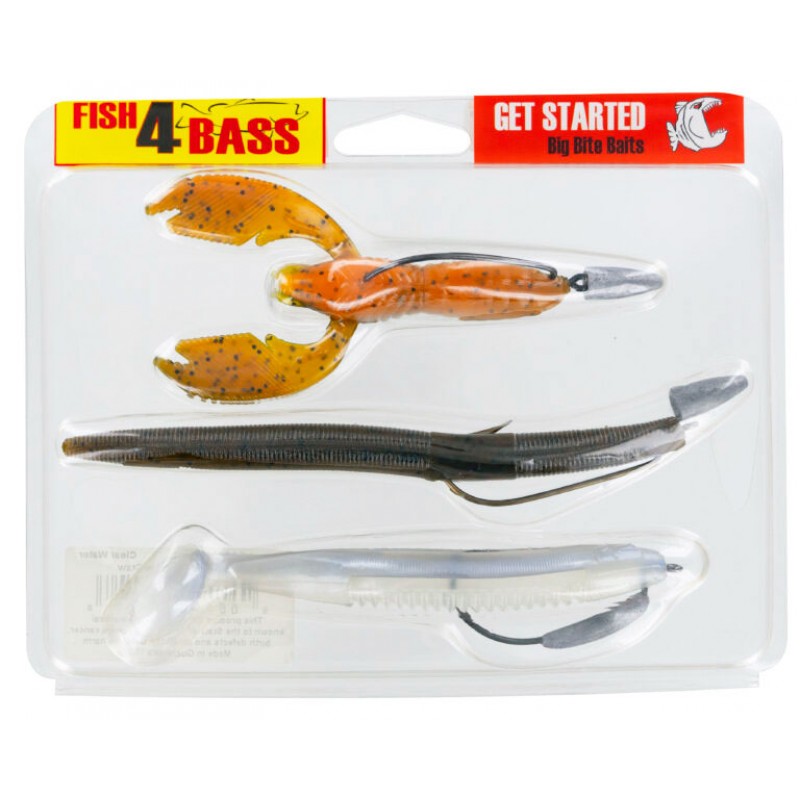 Big Bite Baits Fish 4 Bass Stick / Thumper / Craw , Clear / Water