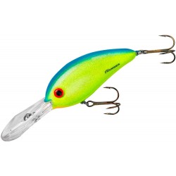 Bomber Deep Fat Free Shad 3/4 Chartreuse Blue Sparkle