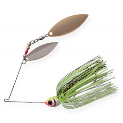 Booyah Double Willow Counter Strike Spinnerbait - Gold Scale/Chartreuse White - 3/8 oz