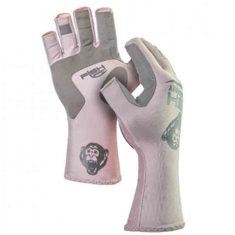 Fish Monkey Half Finger Guide Glove Light Grey Medium