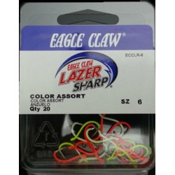 Lazer Sharp Color Hook Assortment #6, 20 pcs