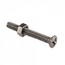 Marpac Stainless Steel Machine Screw W/Nut Phillips Pan Head 8-32x1-1/2, 5 pcs