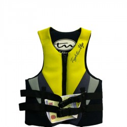 Tighten Up Ski Vest Neoprene Small 33-36 in, 90 lbs Yellow Black