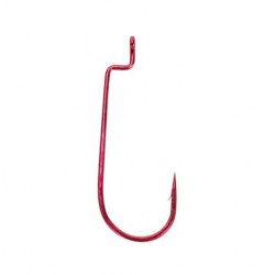 XPS Red Worm Hook Offset Round Bend, 5 pcs
