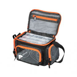 Ozark Trail Ozark Trail Soft-Sided 350 Fishing Medium Tackle Bag with 3 Tackle Boxes, Black