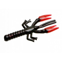 Zoom Lil Critter Craw 3'' Black Red/Red Claw, 12 pcs