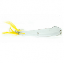 Luhr Jensen Pet Spoon Chrome 1/6 oz Yellow Feather